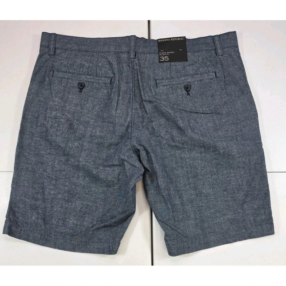 NEW Banana Republic Aiden Shorts Slim Fit Chambray Chino Size 35(36) MSRP $59